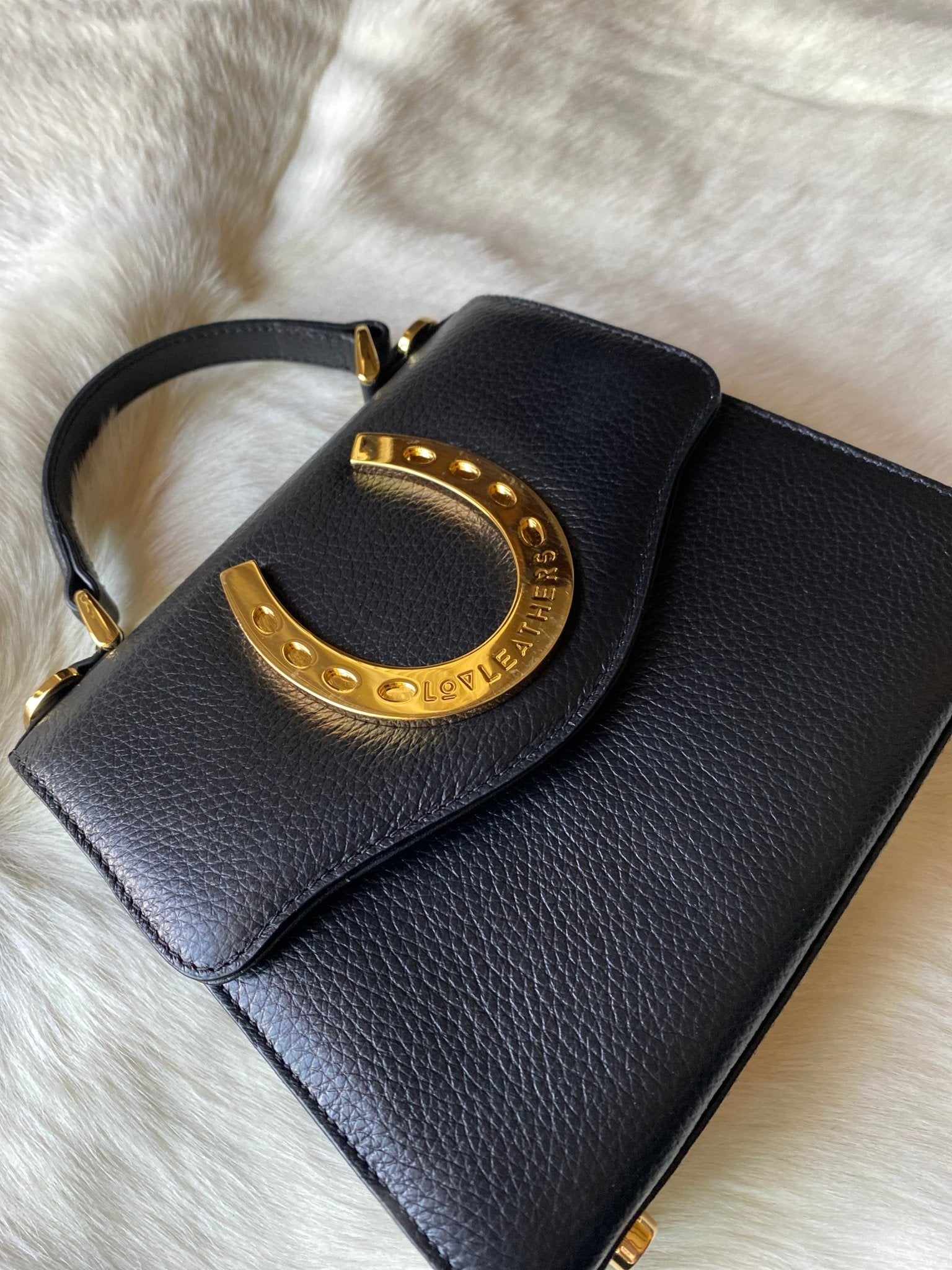 Black Lady Luck Horseshoe Bag - LovLeathers
