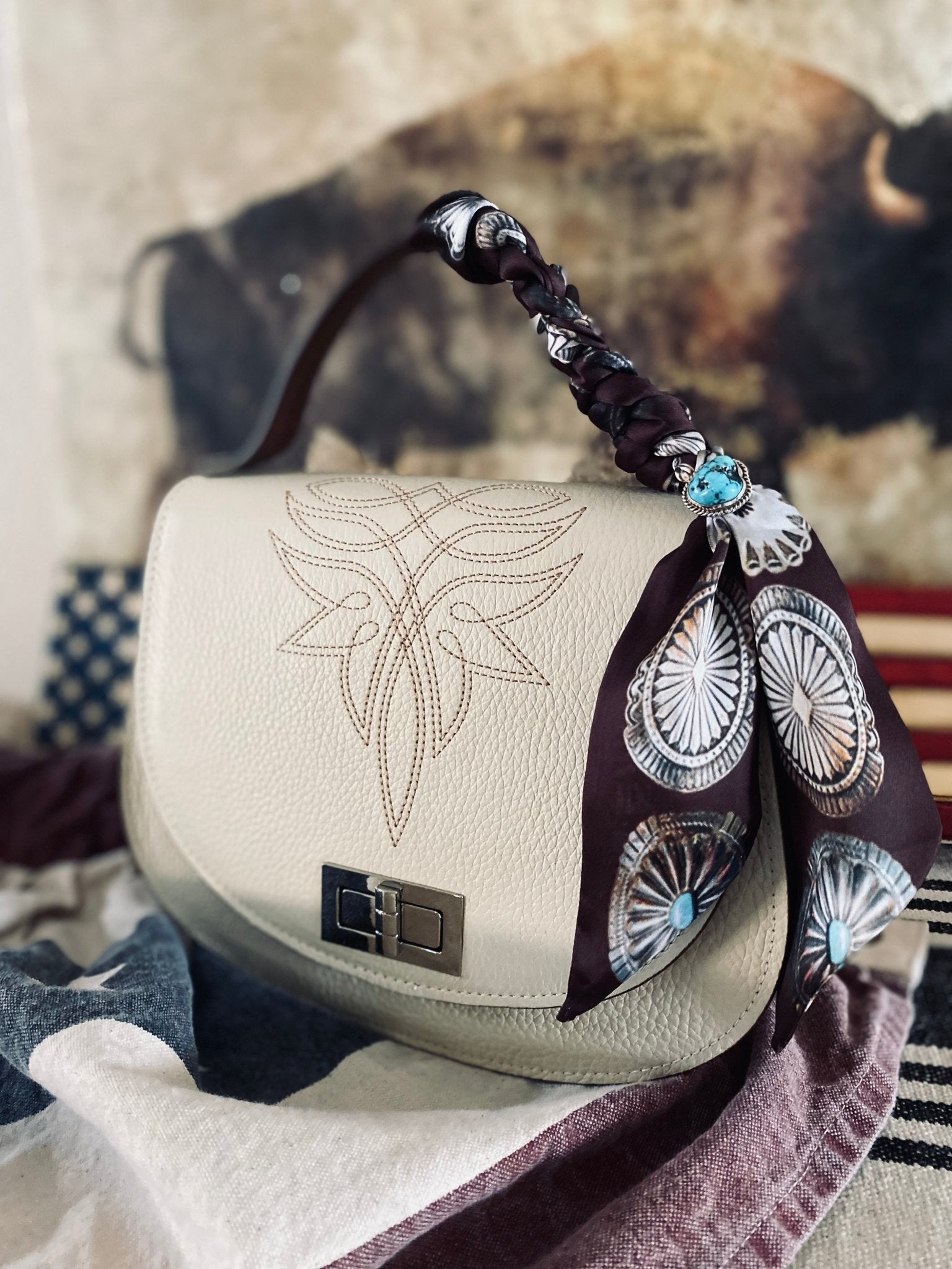 Styled Pioneer Bone Handbag - LovLeathers