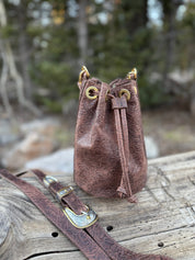 The Settler Bucket Bag - Brown Western Tool - LovLeathers