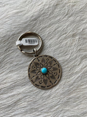Snowflake Sterling and Turquoise Keychain Charm - LovLeathers