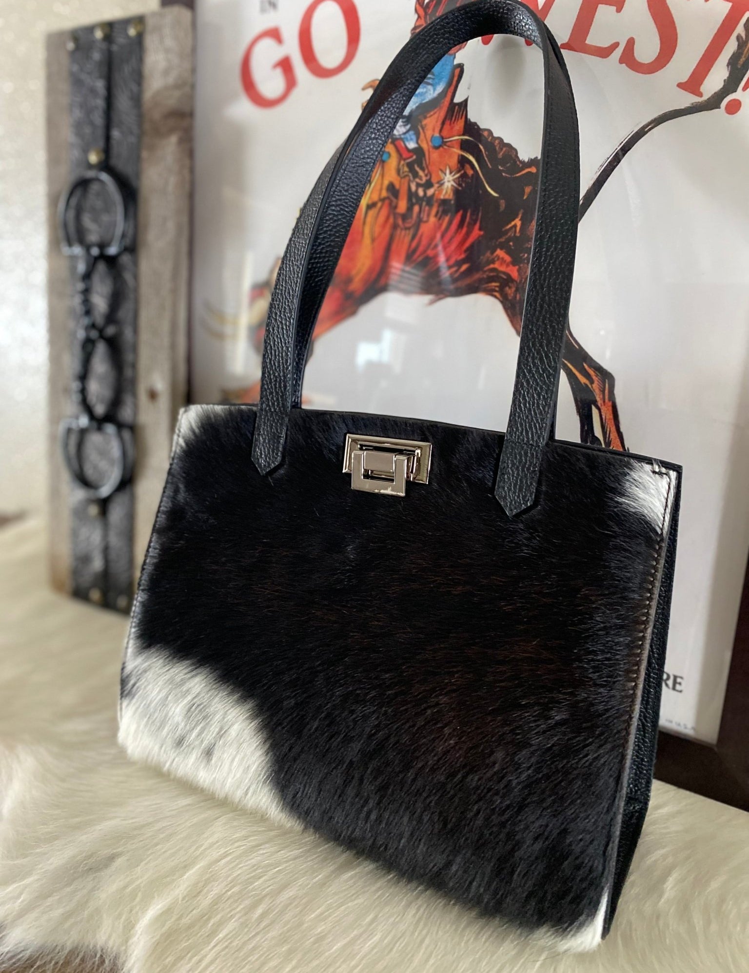Speckled Cowhide Tote Bag - LovLeathers