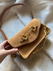 Camel Suede Bits Bum Bag - LovLeathers