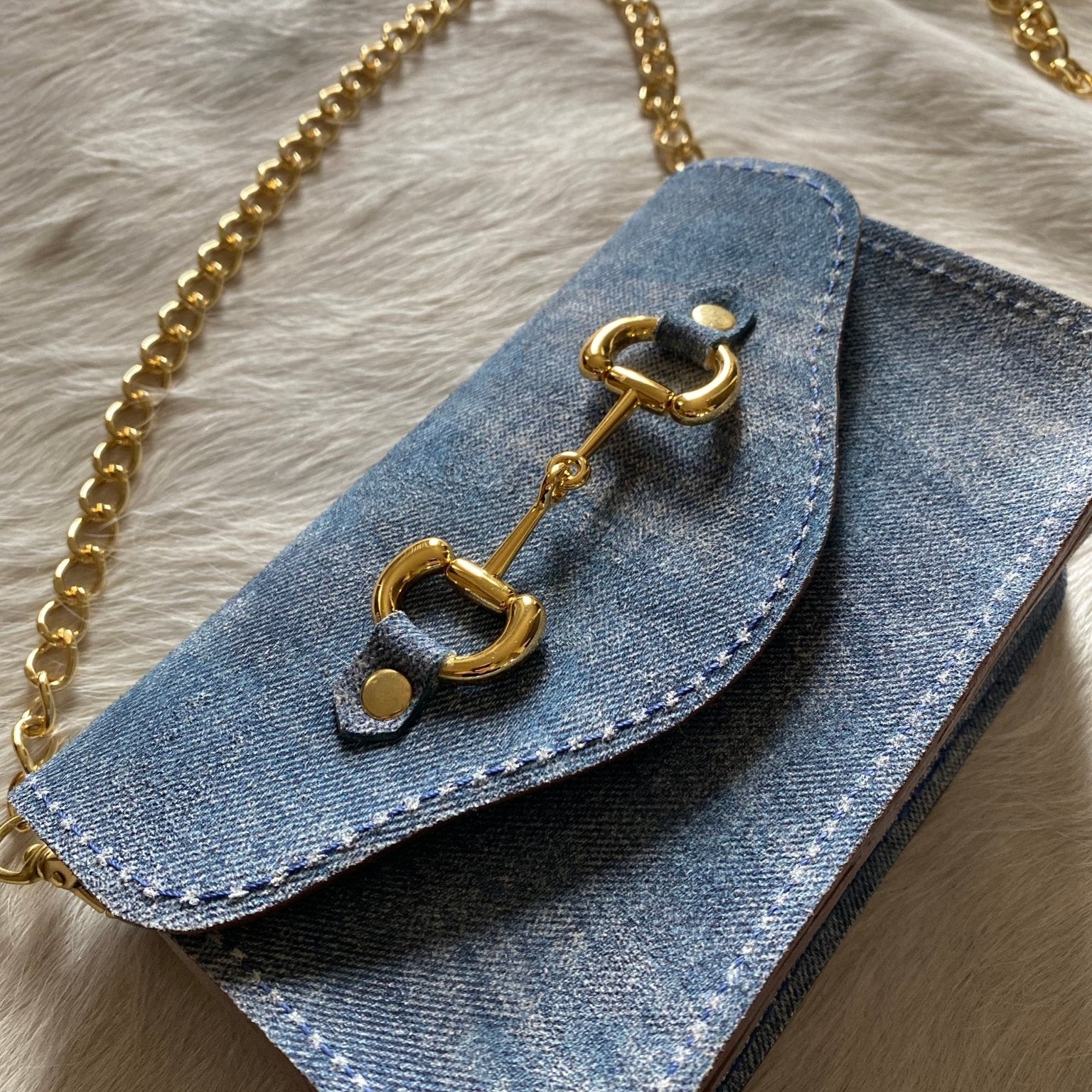 Denim Suede Bits Bum Bag - LovLeathers