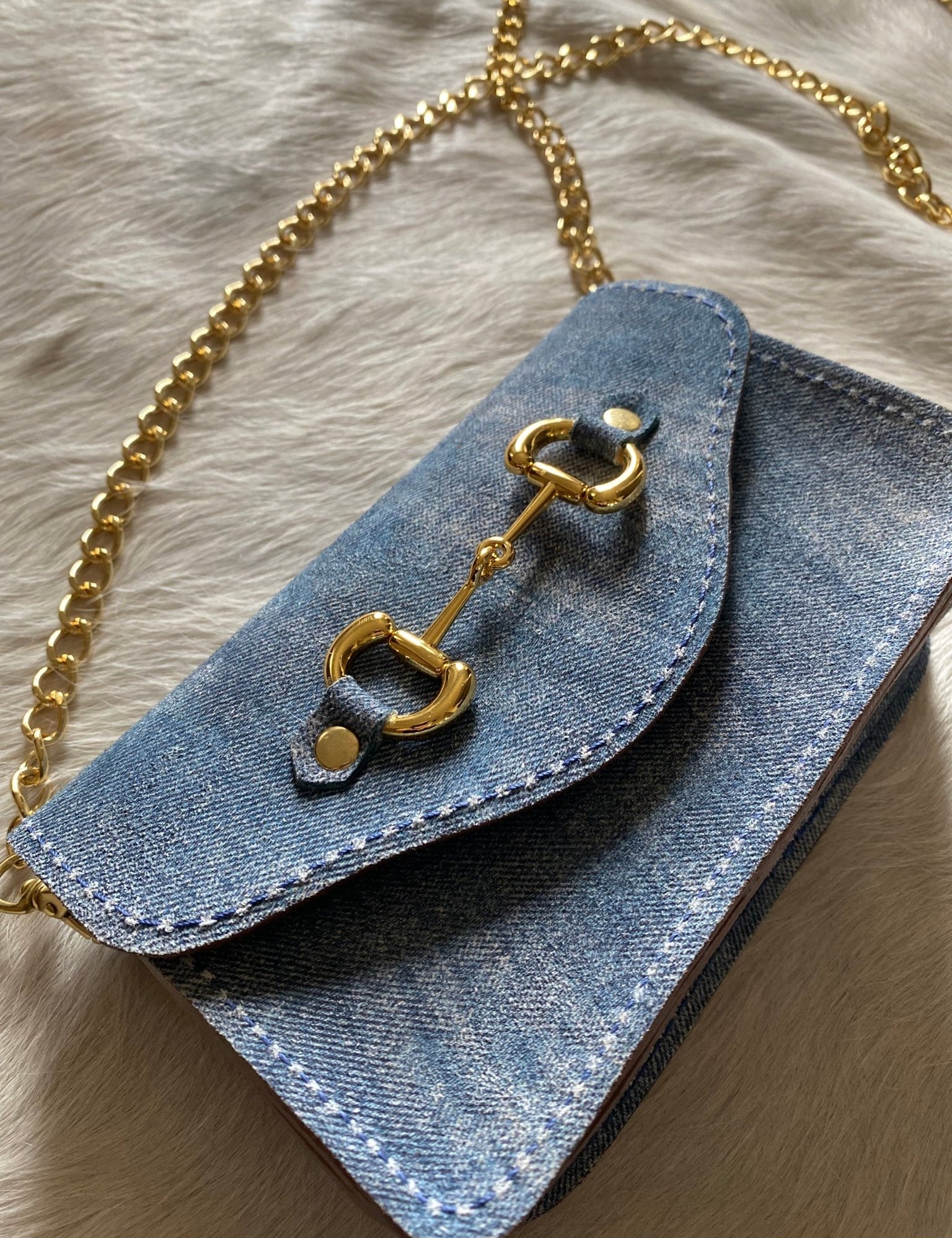 Denim Suede Bits Bum Bag - LovLeathers