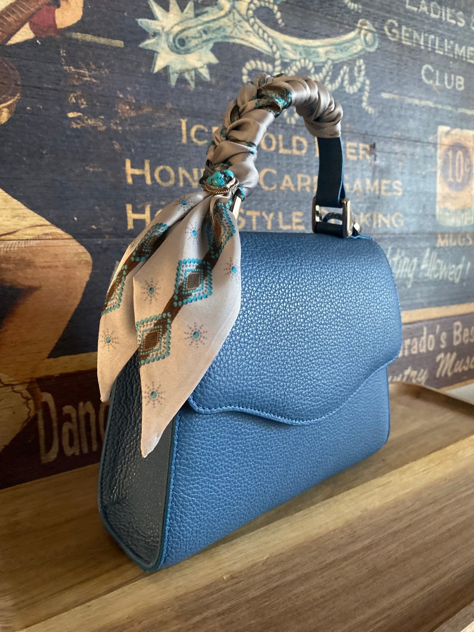 Sky Blue Styled Lil Lady Bag - LovLeathers
