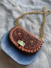 Mini Denim Suede Pioneer Cowgirl Keepsake - LovLeathers