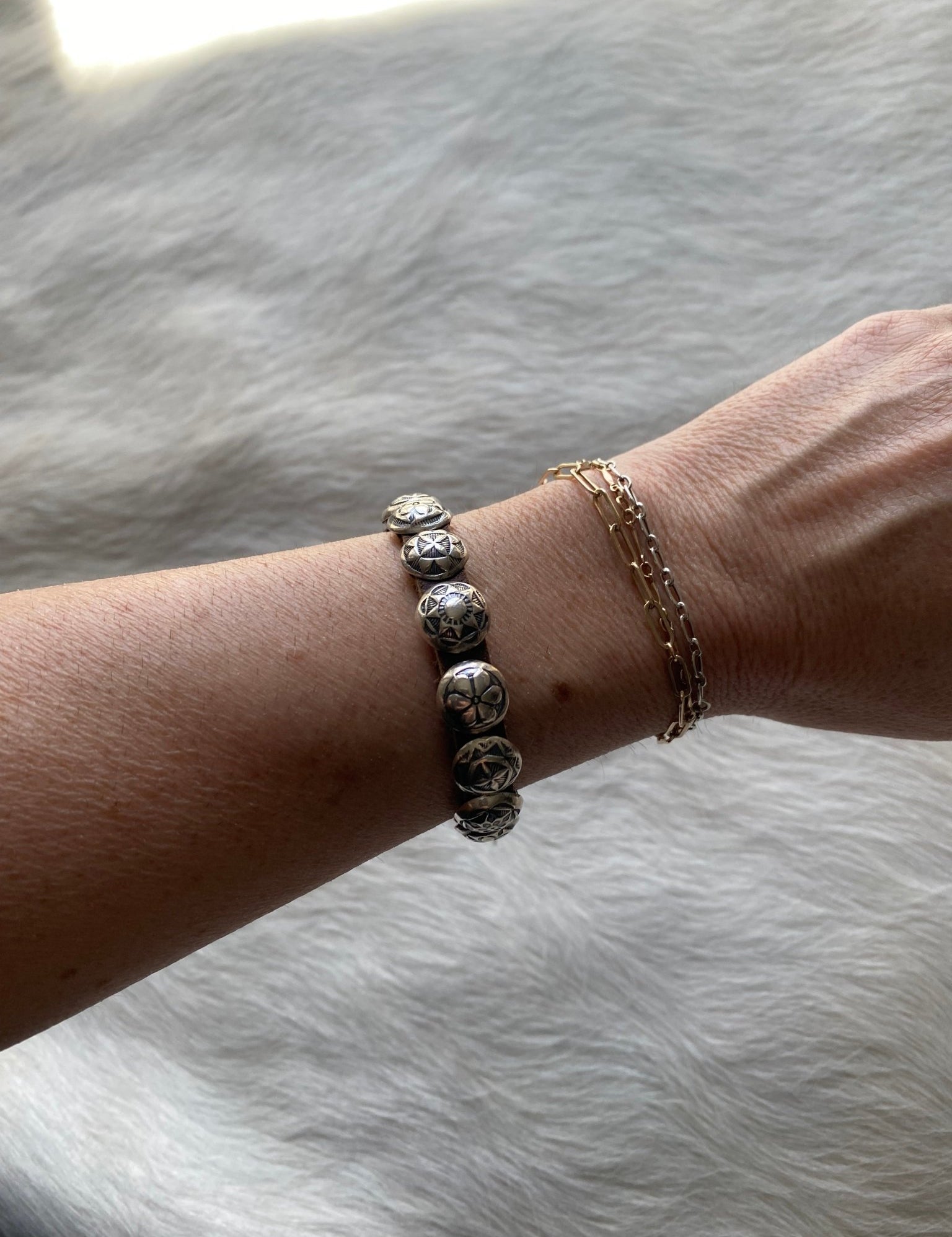Mini Concho Leather Bracelet - LovLeathers
