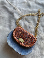 Mini Denim Suede Pioneer Cowgirl Keepsake - LovLeathers