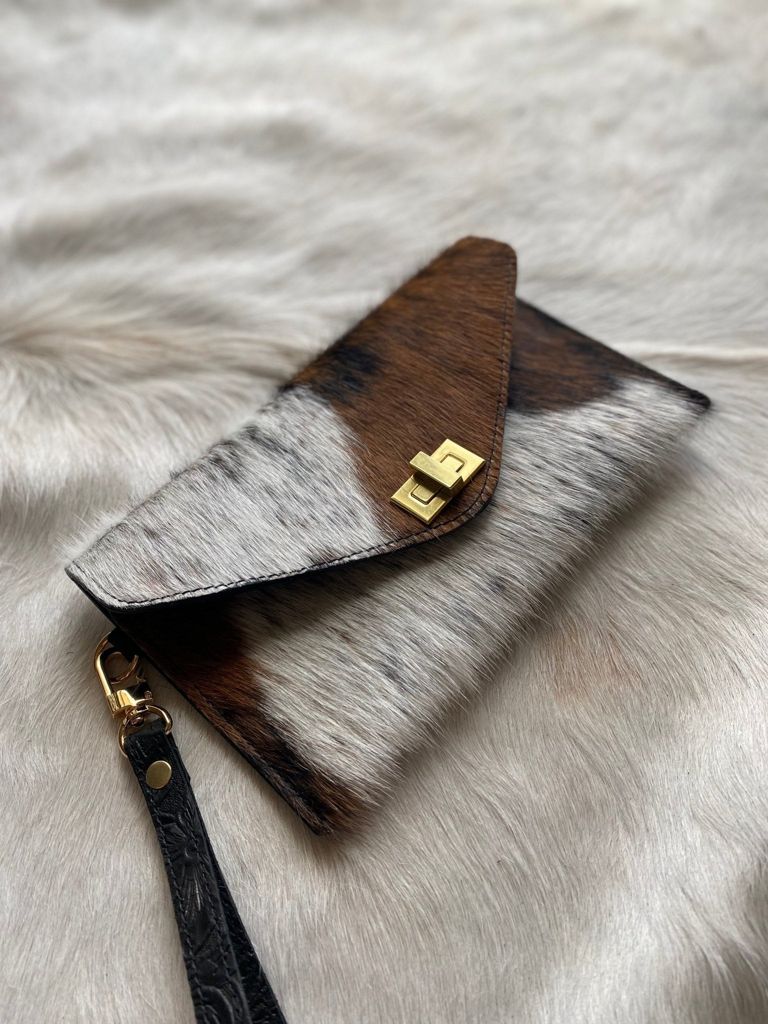 Tricolor Cowhide Clutch - LovLeathers
