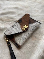 Tricolor Cowhide Clutch - LovLeathers