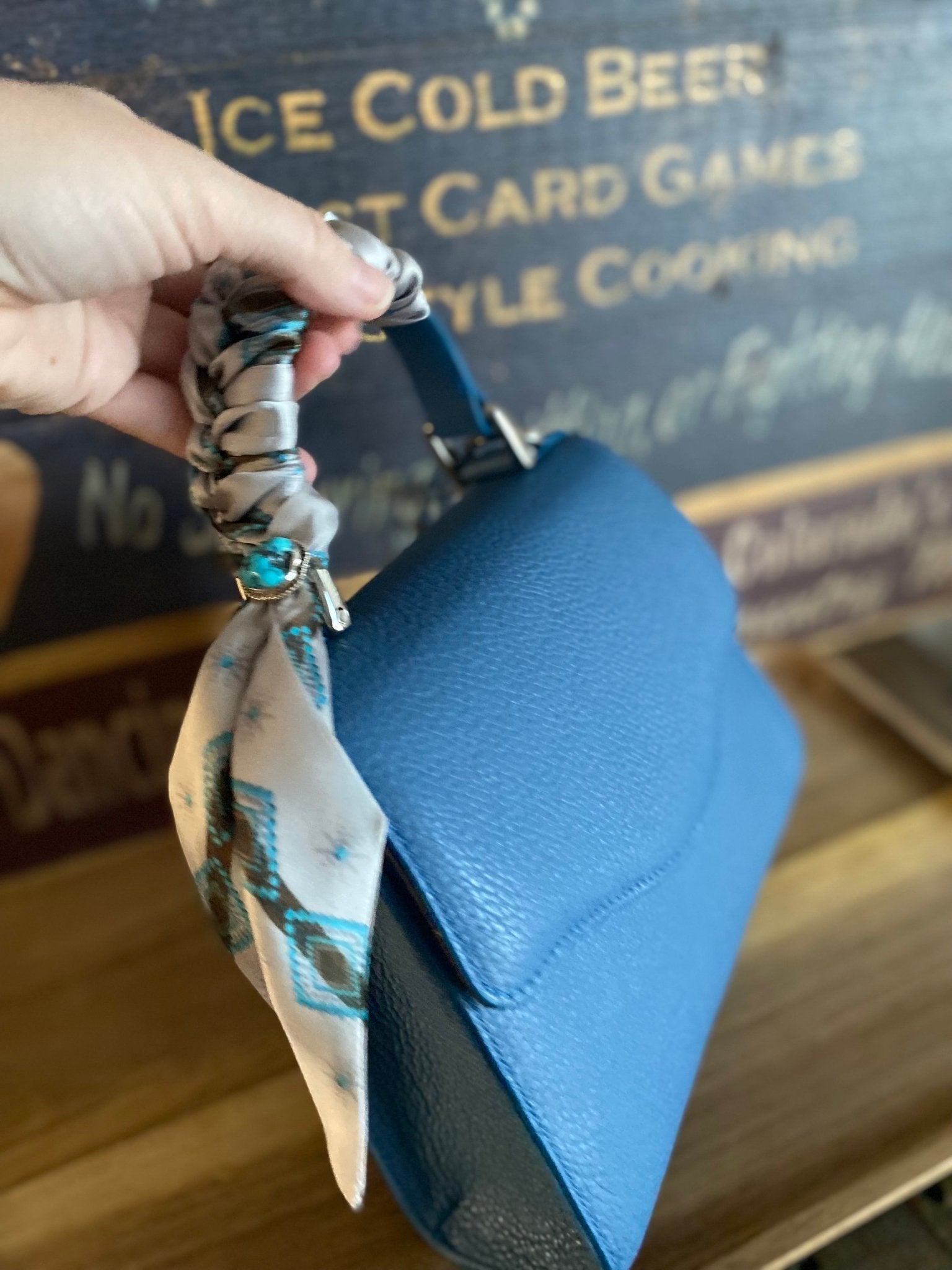Sky Blue Styled Lil Lady Bag - LovLeathers