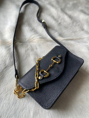 Black Pebble Grain Bit Bum Bag - PREORDER - LovLeathers