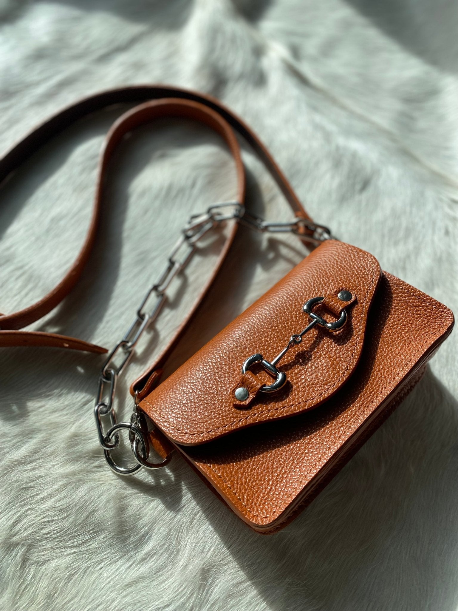 Burnt Orange Bit Bum Bag - Made to Order - LovLeathers
