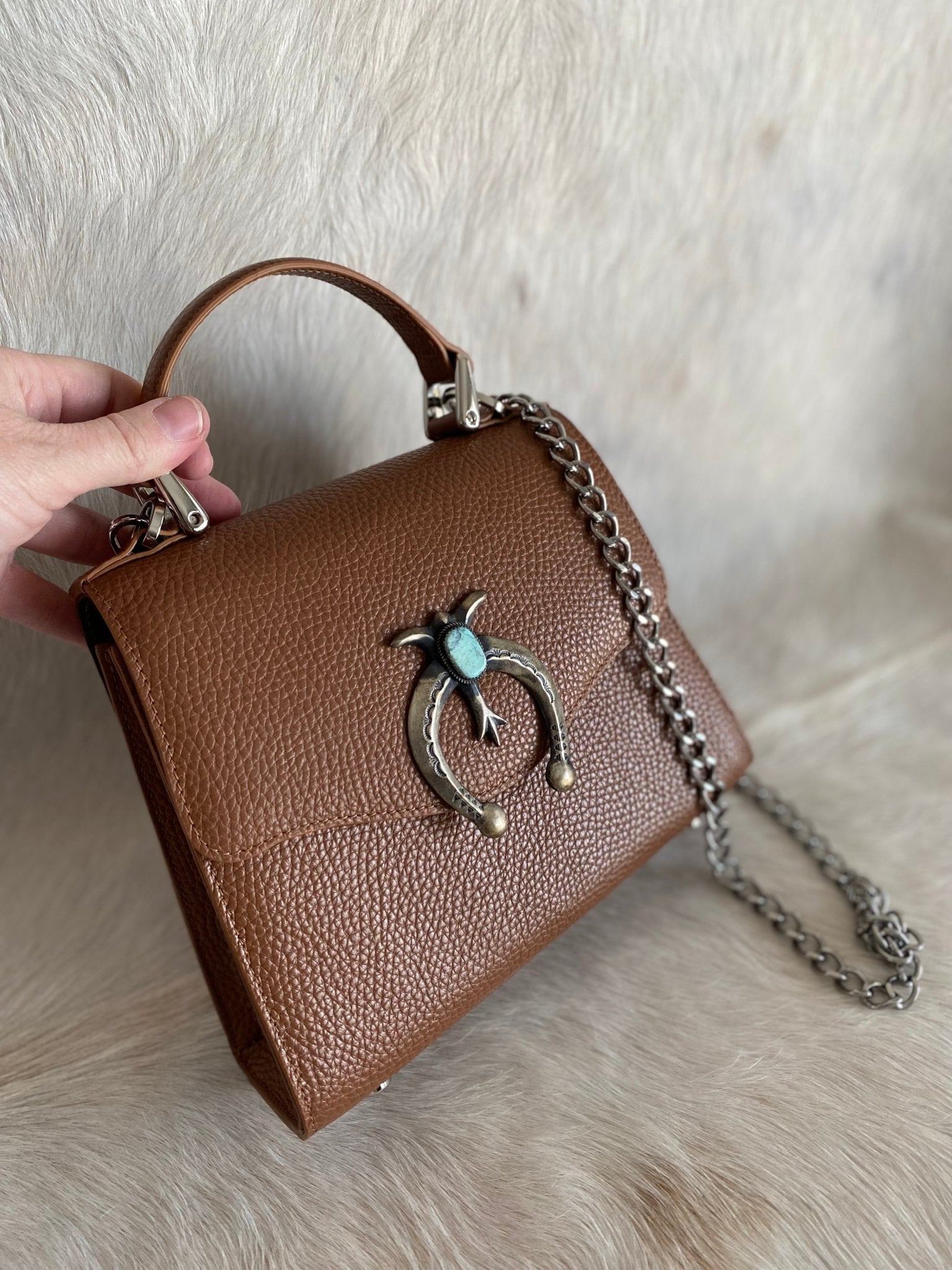 Naja Saddle Tan Lady Bag - LovLeathers