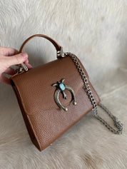 Naja Saddle Tan Lady Bag - LovLeathers