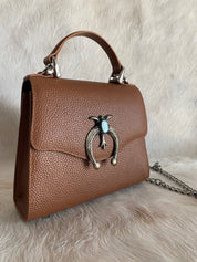 Naja Saddle Tan Lady Bag - LovLeathers
