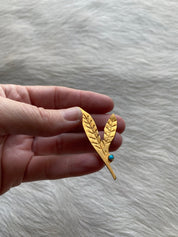 Gold Leaf Pin - LovLeathers