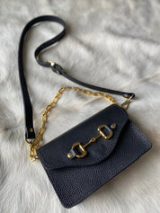 Black Pebble Grain Bit Bum Bag - PREORDER - LovLeathers