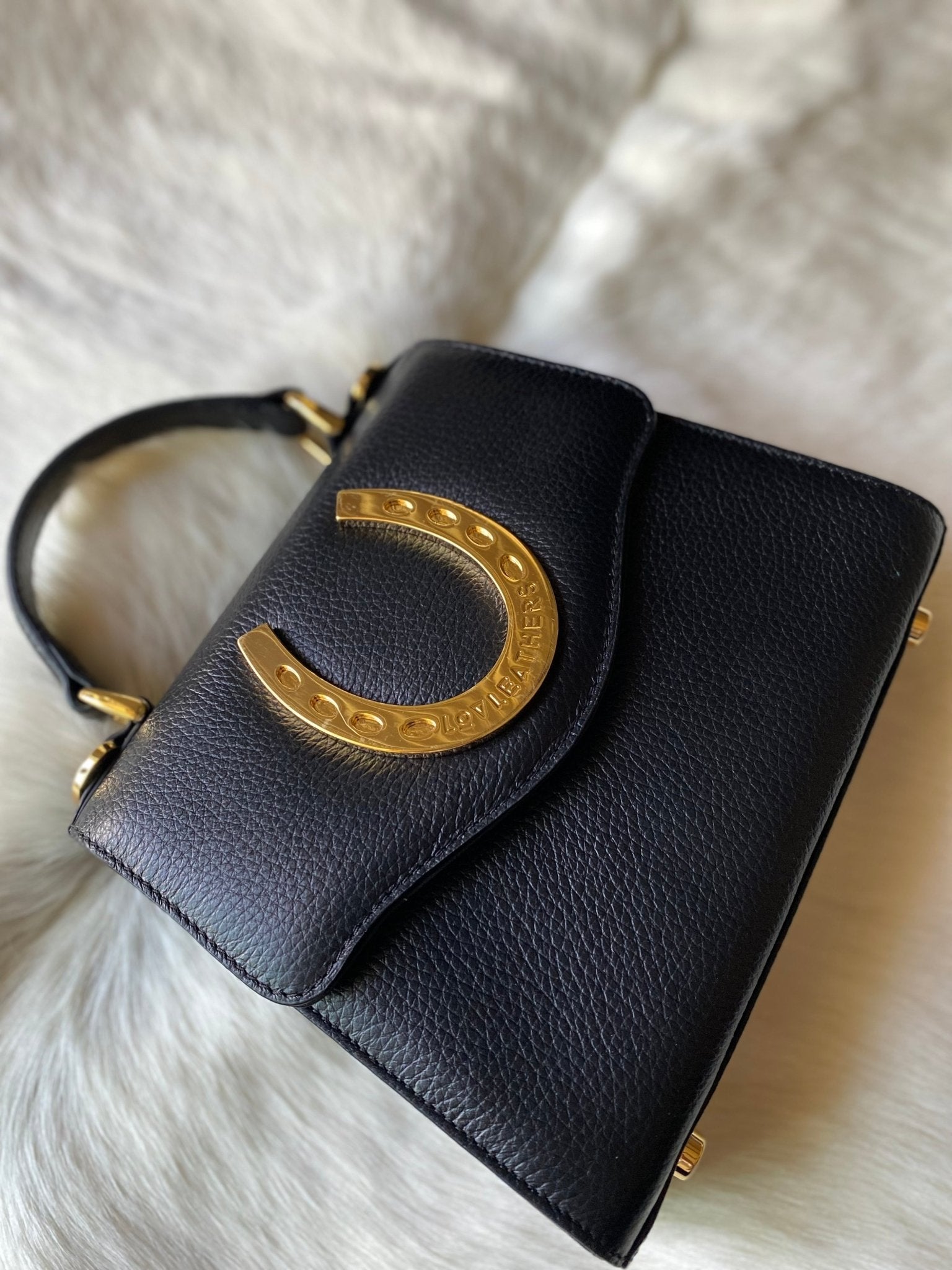 Black Lady Luck Horseshoe Bag - LovLeathers
