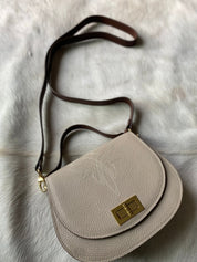 Boot Stitch Pioneer Handbag - Moon Pebble Grain - LovLeathers