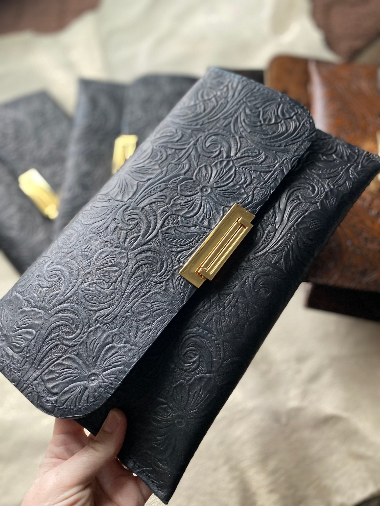 Western Embossed Tool Clutch - LovLeathers