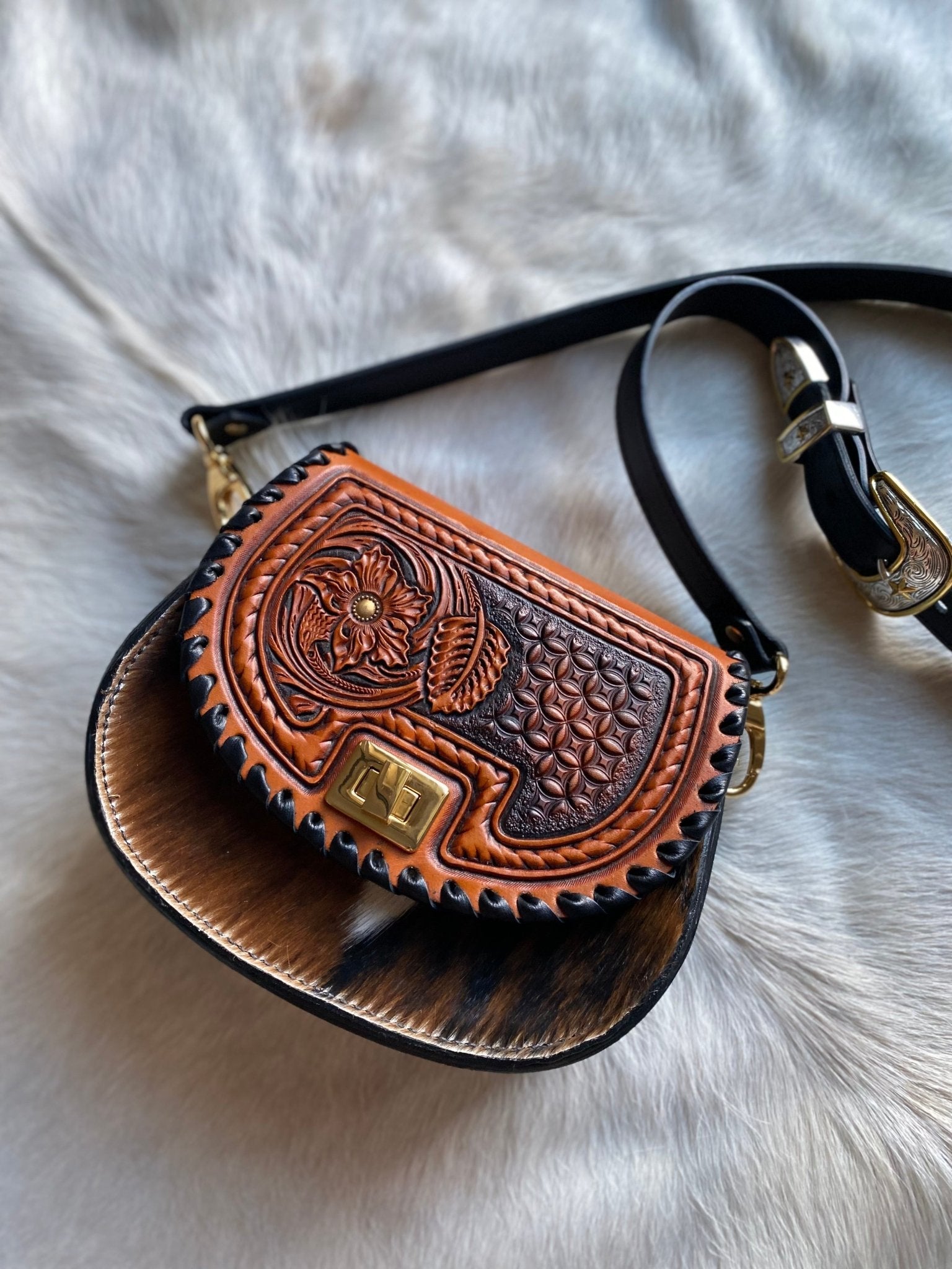 Tricolor Tooled Cowgirl Keepsake - LovLeathers