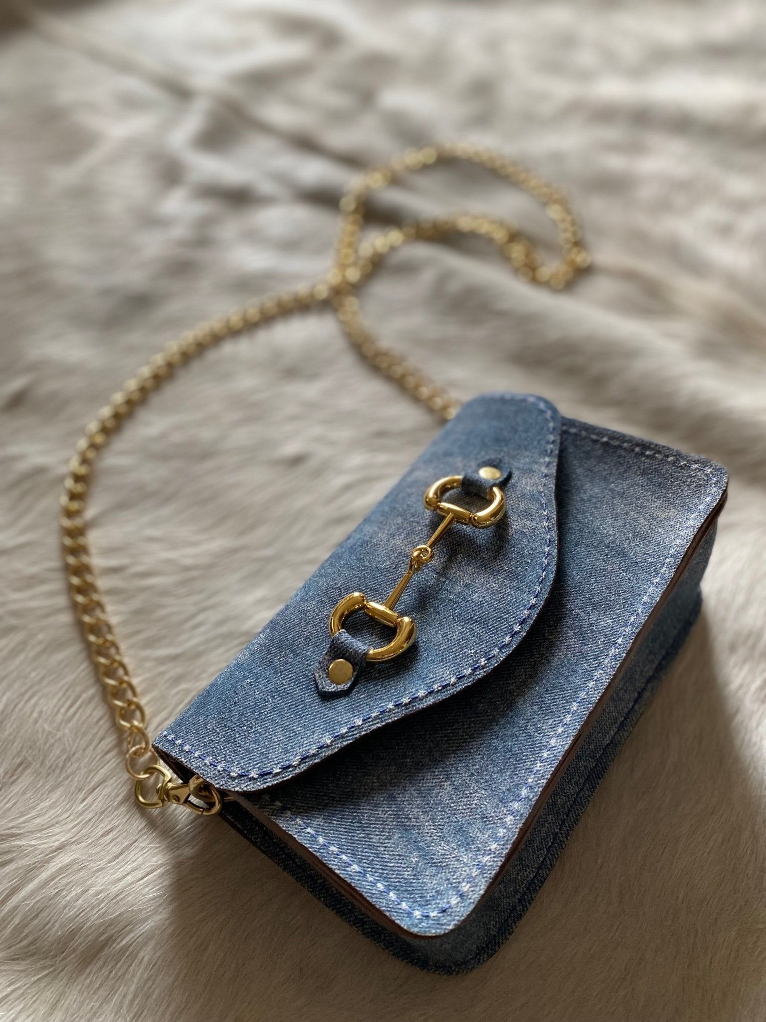 Denim Suede Bits Bum Bag - LovLeathers