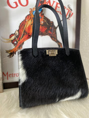 Cowhide B/W Tote bag - LovLeathers