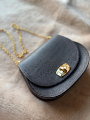 Dark Chocolate Pioneer Italian Pebble Grain Leather Handbag - LovLeathers