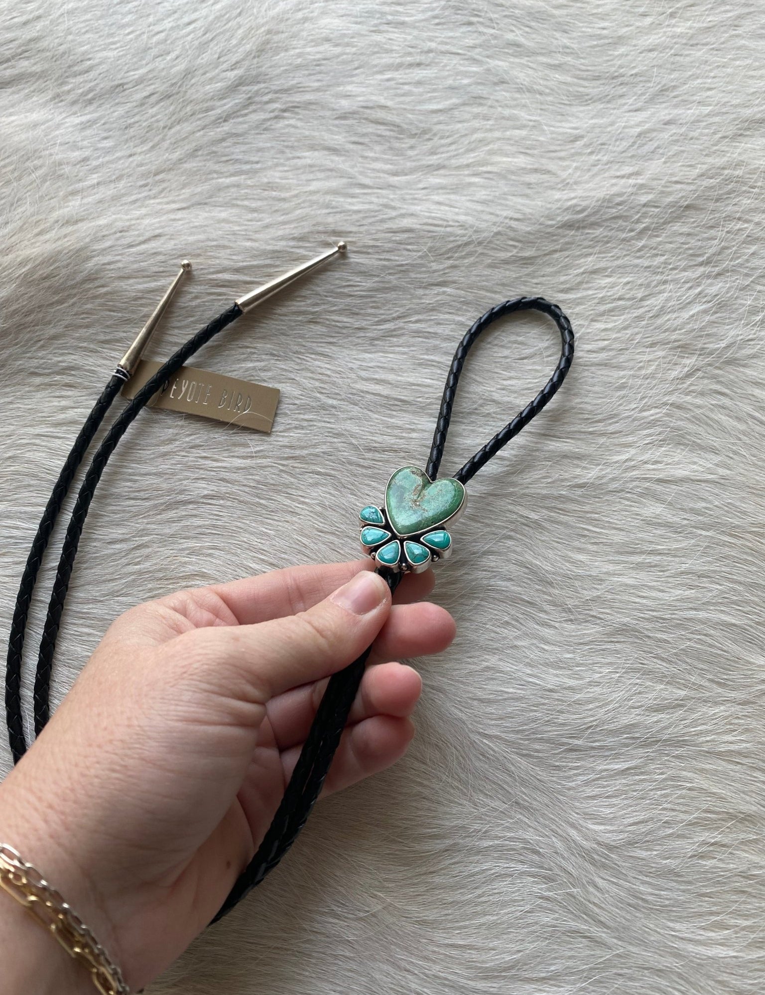 Turquoise Pendant Bolo Tie - LovLeathers