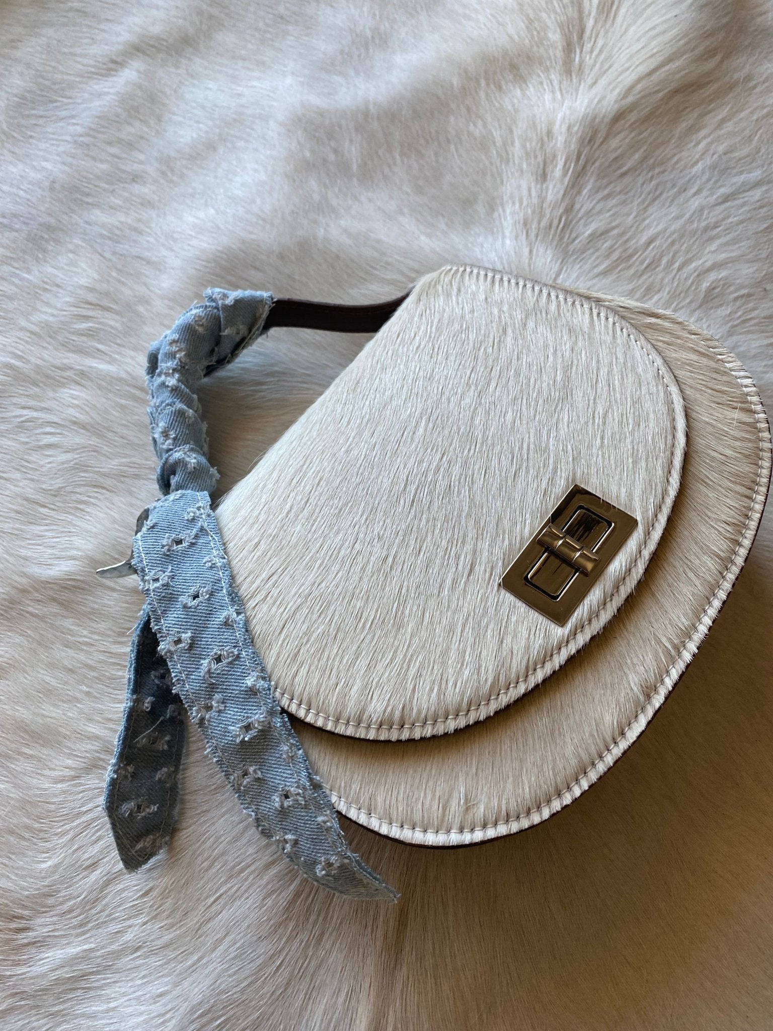 Blonde Distressed Denim Pioneer + Boot Pin - LovLeathers