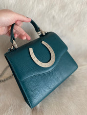 Teal Lil Lady Horseshoe Handbag - LovLeathers