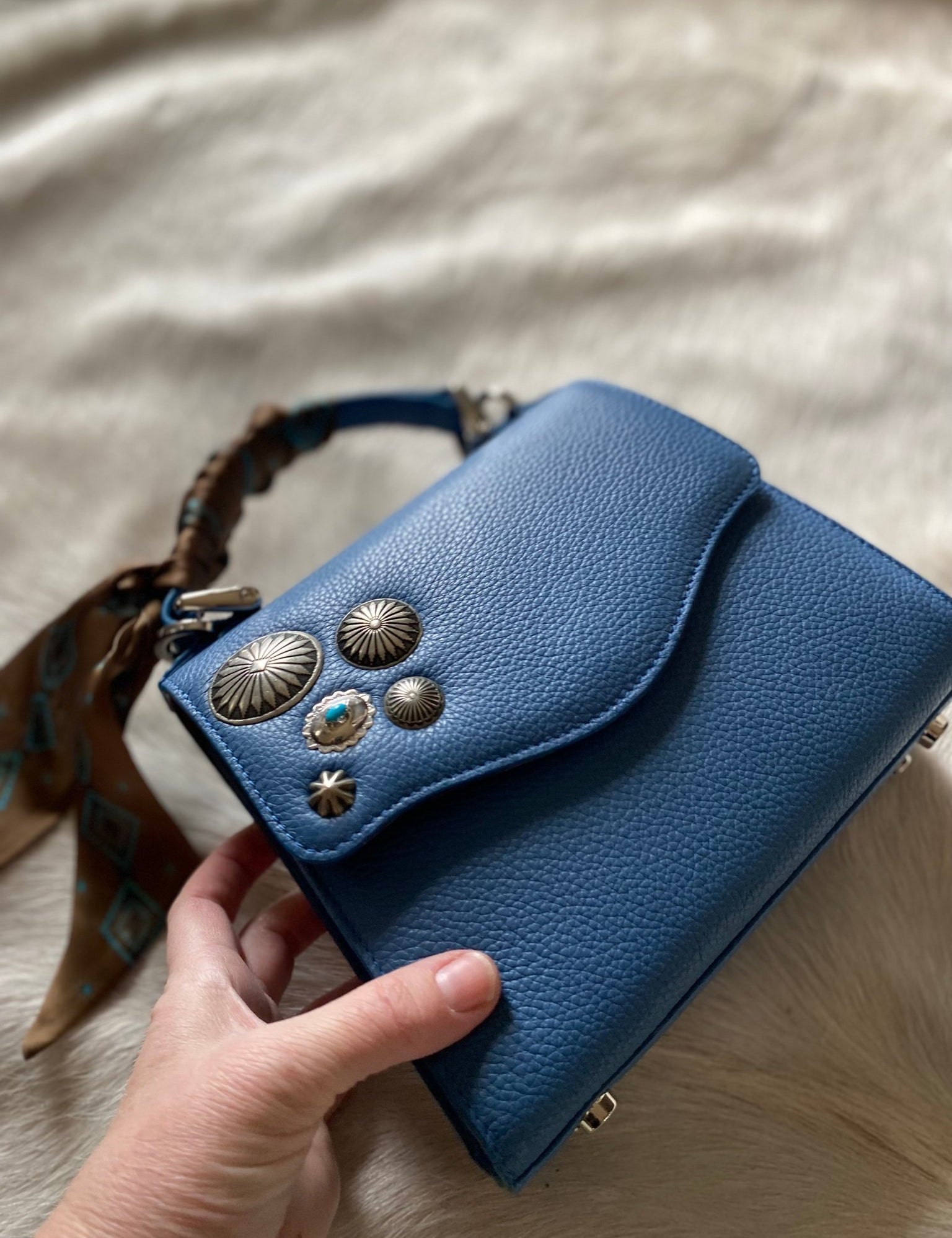 Styled Sky Blue Lady Bag - LovLeathers