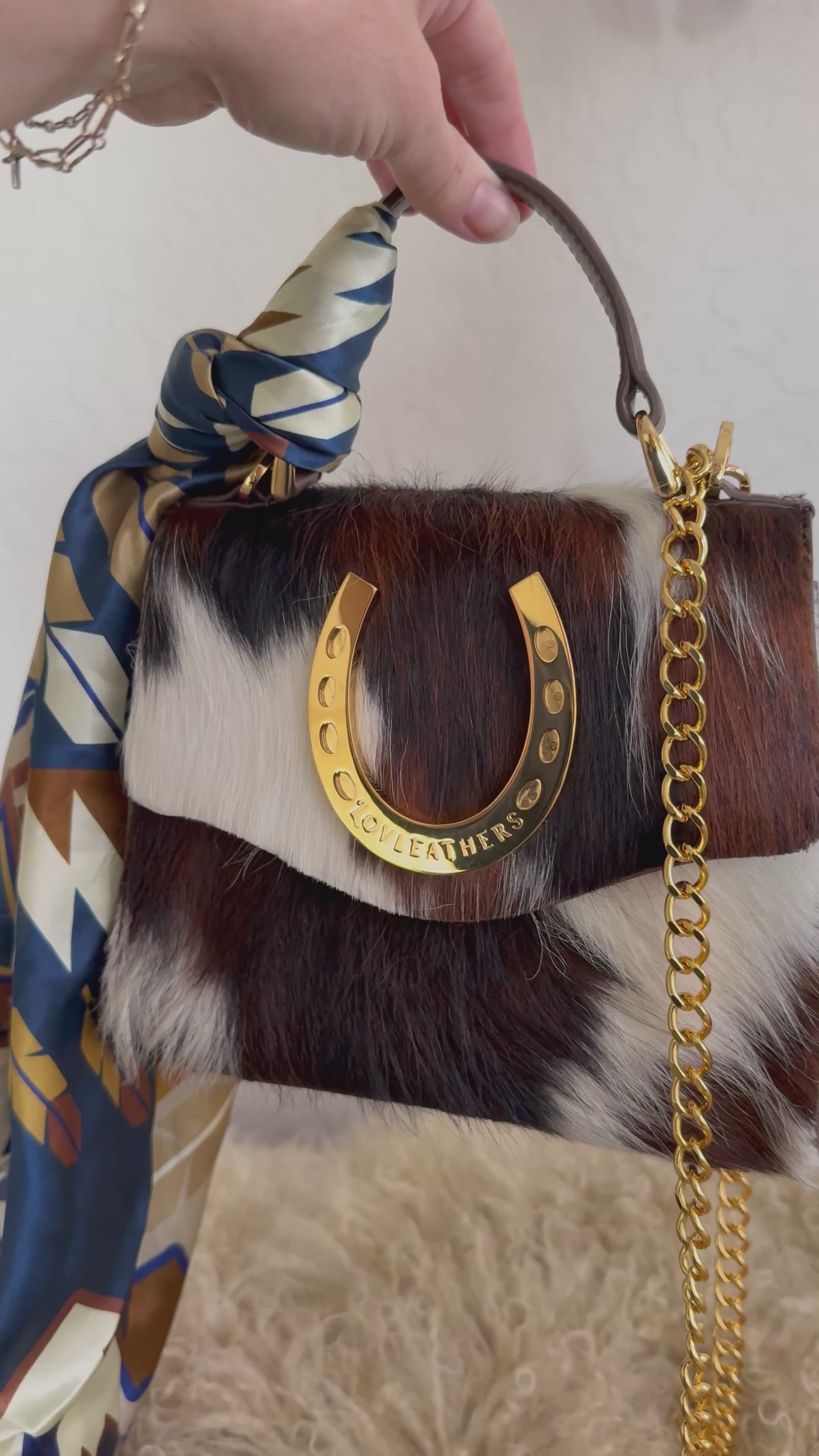 Styled Tricolor Horseshoe Bag