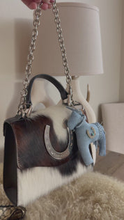 Styled Cowhide Horseshoe Bag