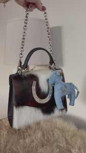 Styled Cowhide Horseshoe Bag