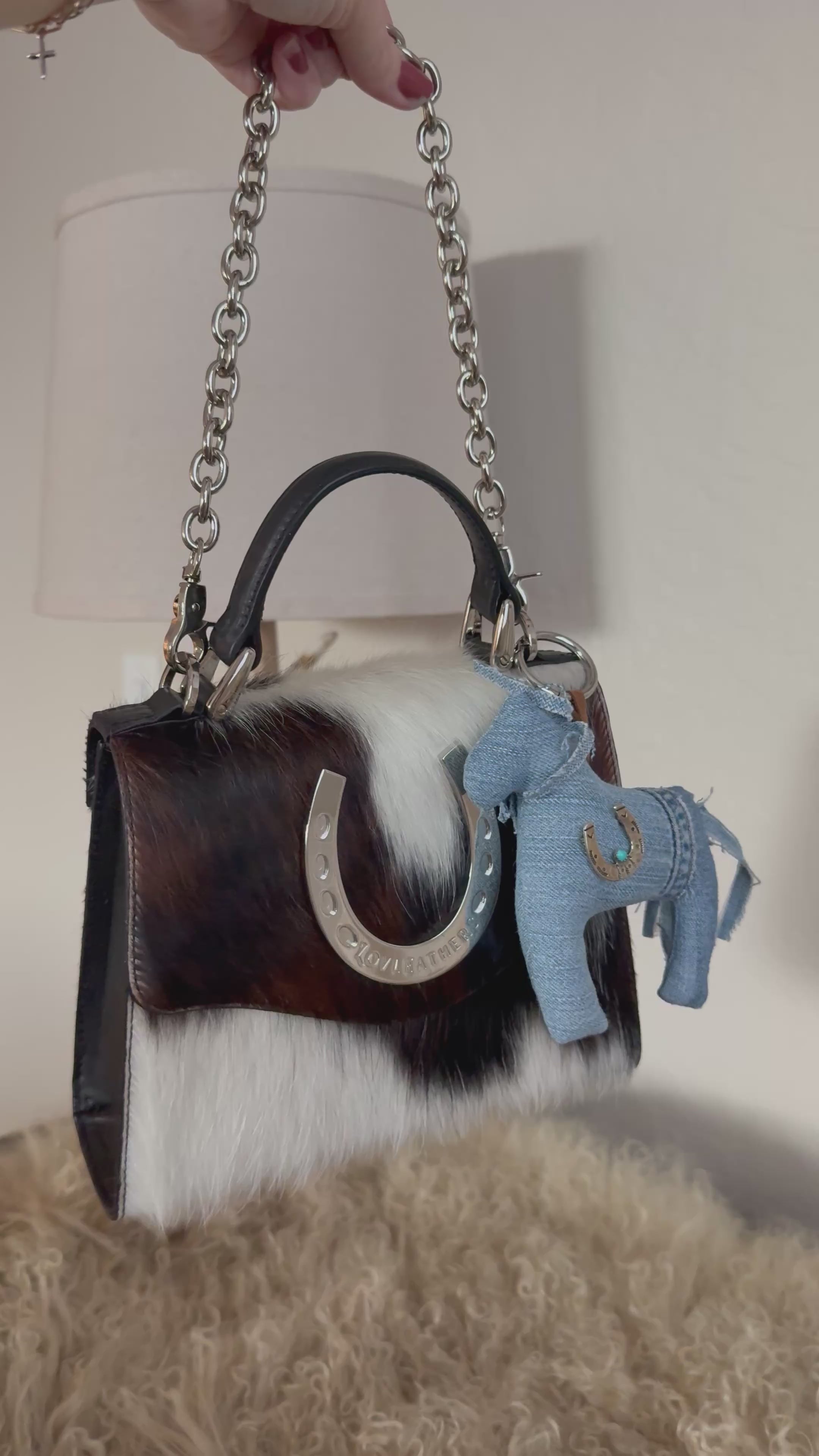 Styled Cowhide Horseshoe Bag