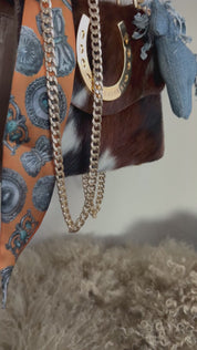 Styled Tricolor Horseshoe Handbag