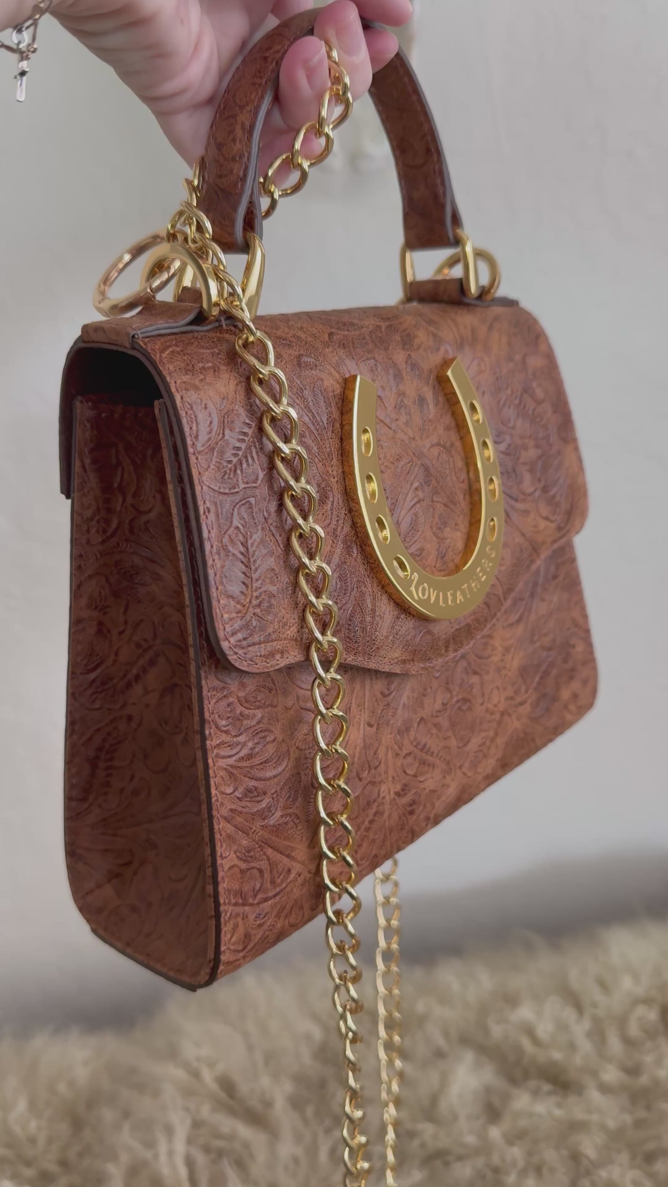 Cognac Horseshoe Lady Bag