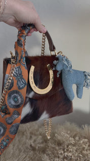 Styled Tricolor Horseshoe Handbag
