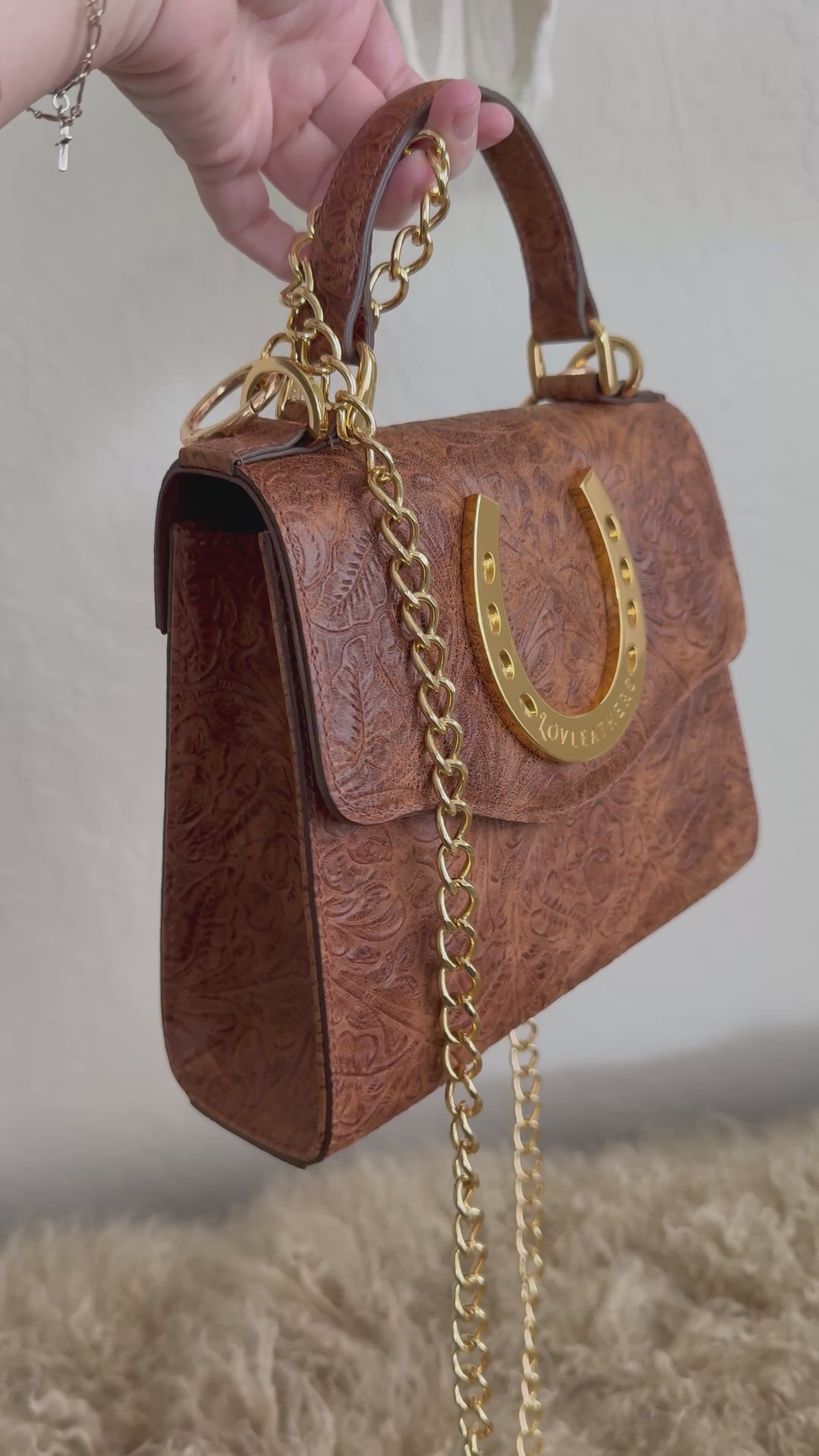 Cognac Horseshoe Lady Bag