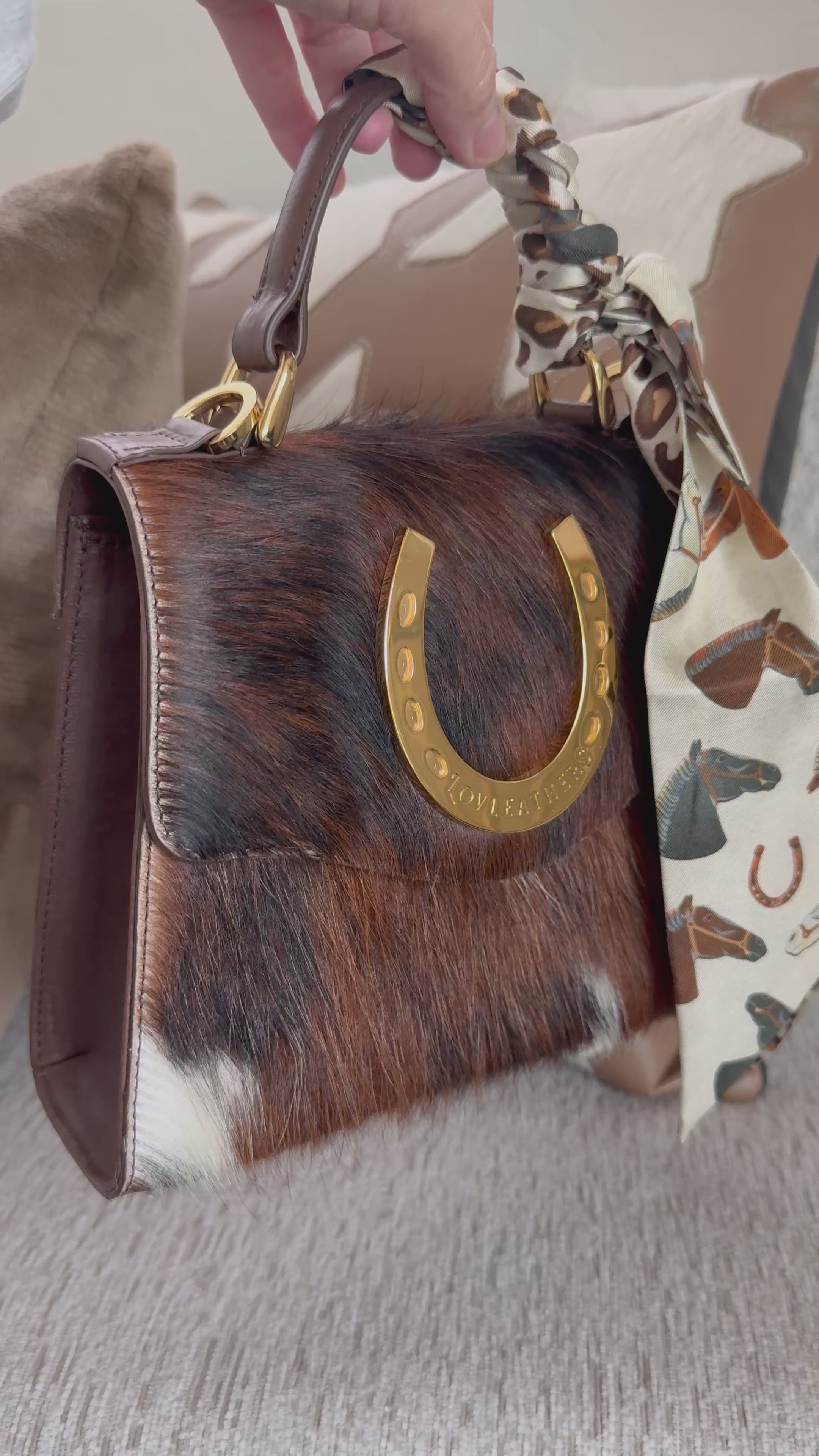 Styled Tricolor Lady Luck Horseshoe Bag