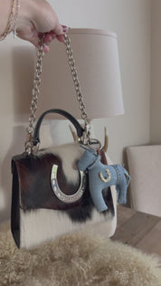 Styled Cowhide Horseshoe Bag