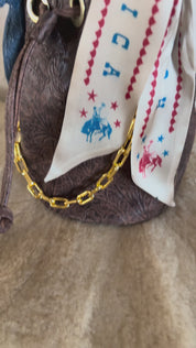 Styled Brown Western Bucket Bag